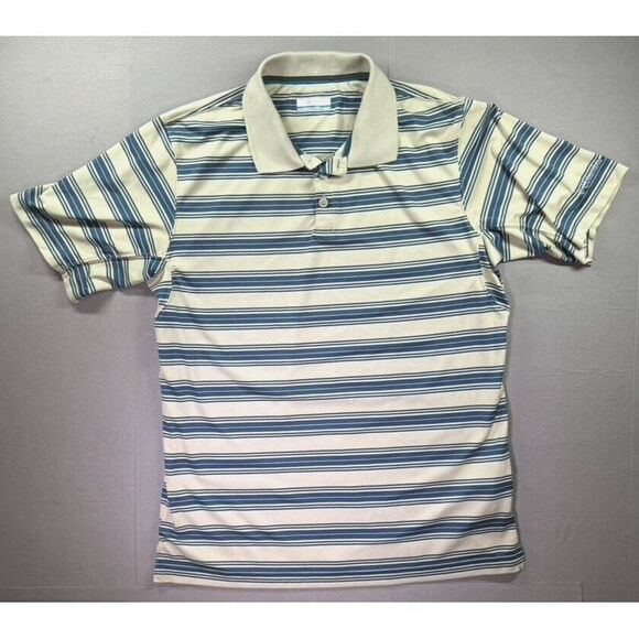 Columbia Polo Shirt Mens Med Striped‎ Sun Protection Golf Sailing Cruise Y2K - Picture 1 of 9